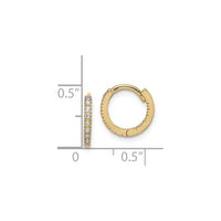Cubic Zirconia Hinged Hoop Earrings (14K) scale - Popular Jewelry - New York