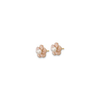 Pink Mother of Pearl Flower Stud Earrings (14K) side - Popular Jewelry - New York