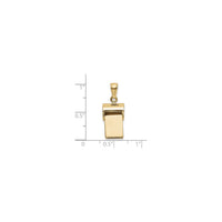 3D Wide Golden Whistle Pendant (14K)
