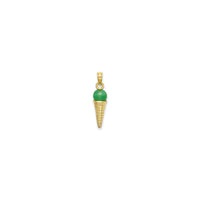 Green Ice Cream Cone Bead Pendant (14K)