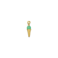 Green Ice Cream Cone Bead Pendant (14K)
