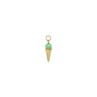 Green Ice Cream Cone Bead Pendant (14K)
