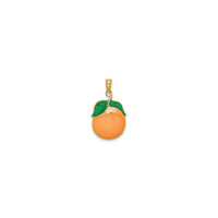 Mini Orange Enamel Pendant (14K)