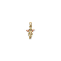 Rosy Wings Baby Guardian Angel Pendant (14K)