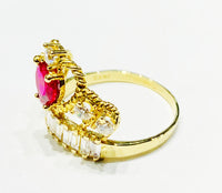 Heart Crown CZ Ring (14K).