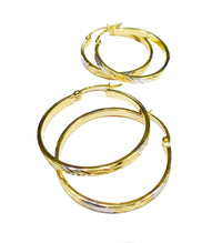 Two-tone Hoop Earrings (14K).