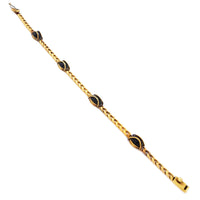 Black Charm Cuban Yellow Gold Bracelet (18K)