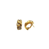 Rope Design Baguette & Round Diamond Earrings (18K)