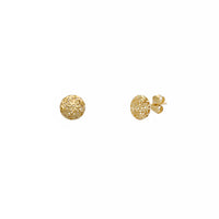 Diamond Cuts Round Floral Stud Earrings (14K) Popular Jewelry New York