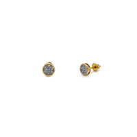 Diamond Cluster Bezel Stud Earrings (14K) Popular Jewelry New York