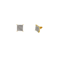 Diamond Square Panel Stud Earrings (14K) Popular Jewelry New York