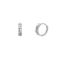 Faceted Cut Stone-Set Huggie Earrings (14K) Popular Jewelry New York