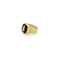 Greek-Key Virgin Mary Black Onyx Ring (14K) Popular Jewelry New York