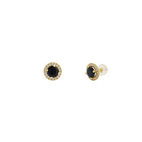 Milgrain Halo Setting Round Stud Earrings (14K) Popular Jewelry New York