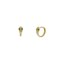 Icy Green Eyes Snake Earrings (14K) Popular Jewelry New York