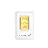 1oz-31.1g-Fine-Gold-24K-Credit-Suisse-Bar-Front-Only-Sealed-Assay-Certificate