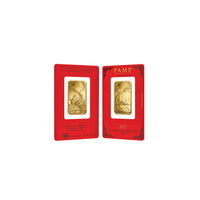 1 oz PAMP Suisse Chinese Lunar New Year of the Ox 牛 2021 Edition Gold Bar Front and Back View Sealed Card