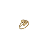 Two Leaf Flower Lady CZ Ring (14K)