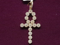 Iced-Out Halo Setting Ankh Pendant 14K - Lucky Diamond 恆福珠寶金行 New York City 169 Canal Street 10013 Jewelry store Playboi Charlie Chinatown @luckydiamondny 2124311180