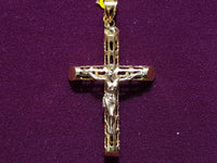 Patterned Tube Crucifix Pendant 10K - Lucky Diamond 恆福珠寶金行 New York City 169 Canal Street 10013 Jewelry store Playboi Charlie Chinatown @luckydiamondny 2124311180