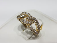 Iced-Out Round Cubanlink Ring 10K - Lucky Diamond 恆福珠寶金行 New York City 169 Canal Street 10013 Jewelry store Playboi Charlie Chinatown @luckydiamondny 2124311180