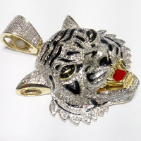 Diamond White Tiger Pendant (10K)