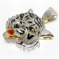 Diamond White Tiger Pendant (10K)