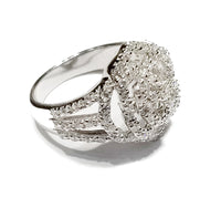 Large Rose Outline CZ Ring (Sterling Silver)