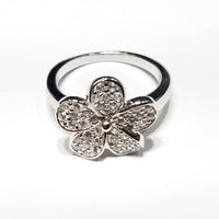 Flower CZ Ring (Sterling Silver)