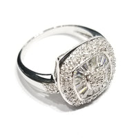 Square Cut CZ Ring (Sterling Silver)