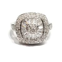 Square Cut CZ Ring (Sterling Silver)