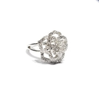 Medium Rose Outline CZ Ring (Sterling Silver)