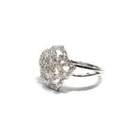 Medium Rose Outline CZ Ring (Sterling Silver)