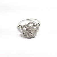 Medium Rose Outline CZ Ring (Sterling Silver)