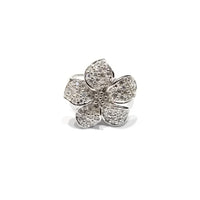 Flower Petal CZ Ring (Sterling Silver)