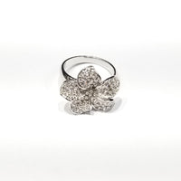 Flower Petal CZ Ring (Sterling Silver)