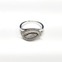 Leaf Charm CZ Ring (Sterling Silver)