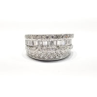 Triple Band CZ Ring (Sterling Silver)