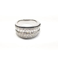 Triple Band CZ Ring (Sterling Silver)