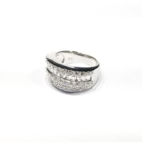 Triple Band CZ Ring (Sterling Silver)