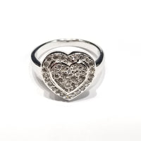 Beautiful Heart CZ Ring (Sterling Silver)