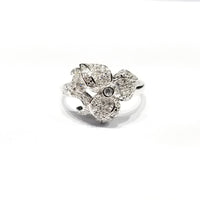 Flower Petal CZ Ring (Sterling Silver)