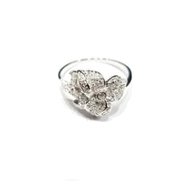 Flower Petal CZ Ring (Sterling Silver)