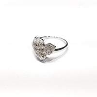 Flower Petal CZ Ring (Sterling Silver)