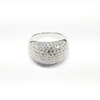 White CZ Dome Ring (Silver)