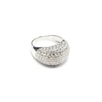 White CZ Dome Ring (Silver)
