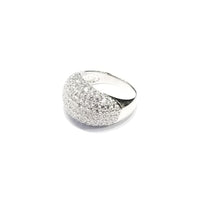 White CZ Dome Ring (Silver)