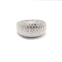 White CZ Dome Ring (Silver)