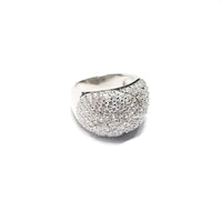 Large CZ Cluster Cocktail Ring (Silver)