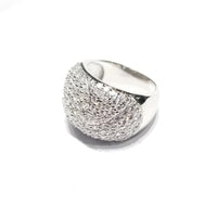Large CZ Cluster Cocktail Ring (Silver)